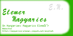 elemer magyarics business card